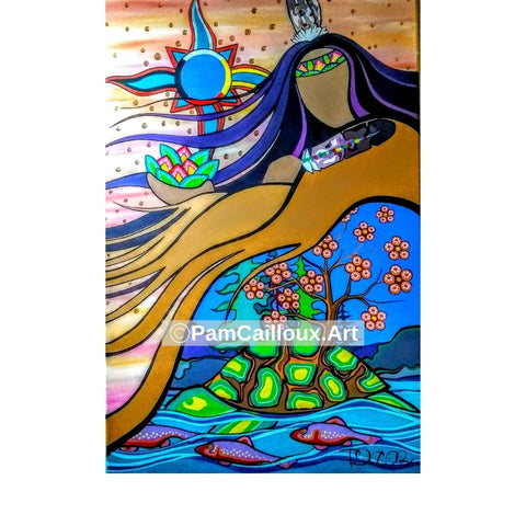 Mother Earth and Reconciliation of Turtle Island -  Greeting Card - Artist Pam Cailloux