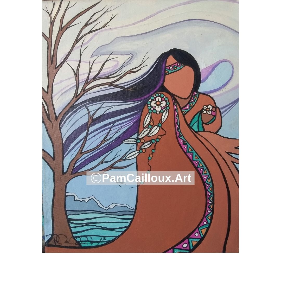 Winter Protector - 11 x 14" Print - Artist Pam Cailloux - Woodlands Style